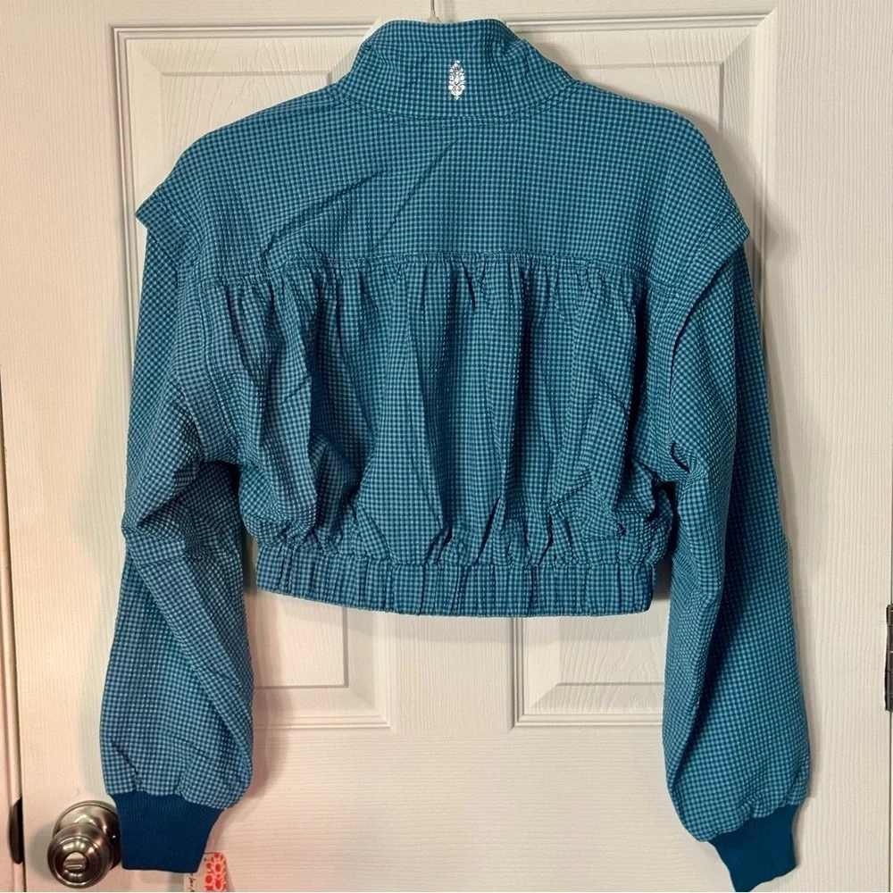 Free People Movement New Medium Forty Love Crop Jacket in Caribbean Blue Coast - Picture 10 of 13
